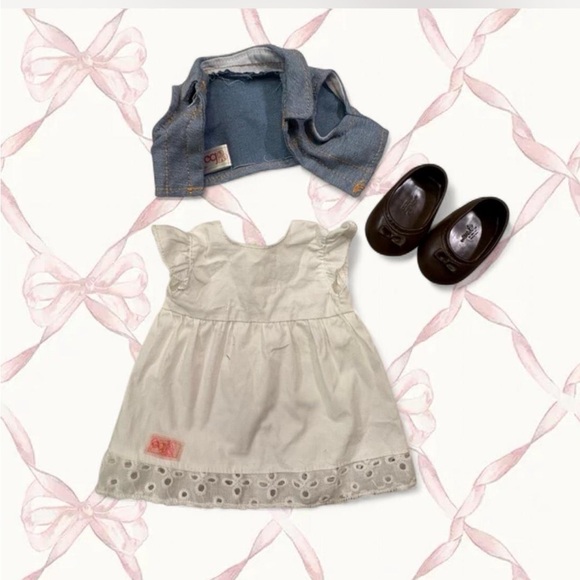 Our Generation girl White and Blue Doll Dress Set - Picture 1 of 1